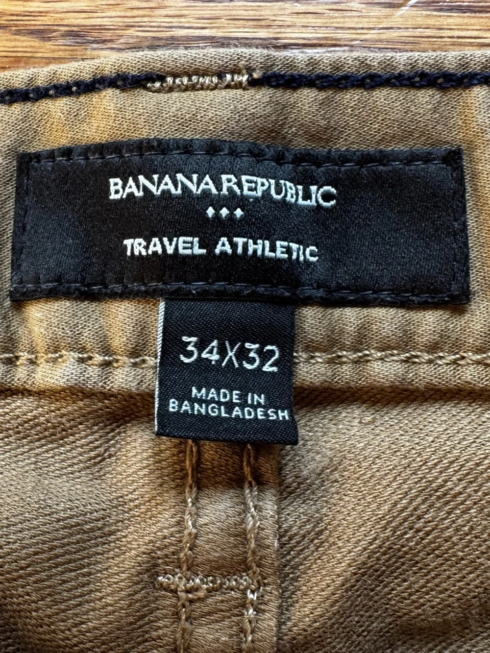 Banana Republic Men’s Travel Athletic Pants 34x32 Whiskey Brown Stretch